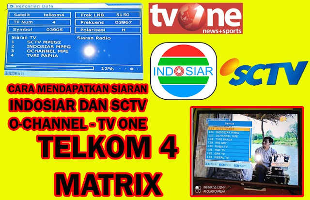 Cara Mendapatkan Channel Indosiar SCTV TV one Telkom 4 Yang Hilang / No Signal Receiver Matrix Parabola Jaring LNB C-Band Dari Palapa D Ke Telkom C2/4 Juli 2020