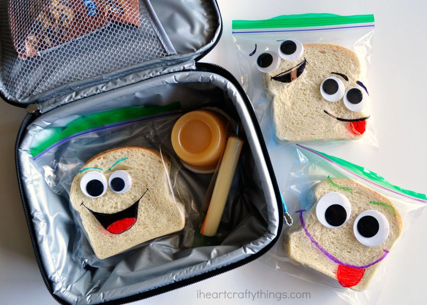 DIY BacktoSchool Silly Face Sandwich Bags I Heart Crafty Things