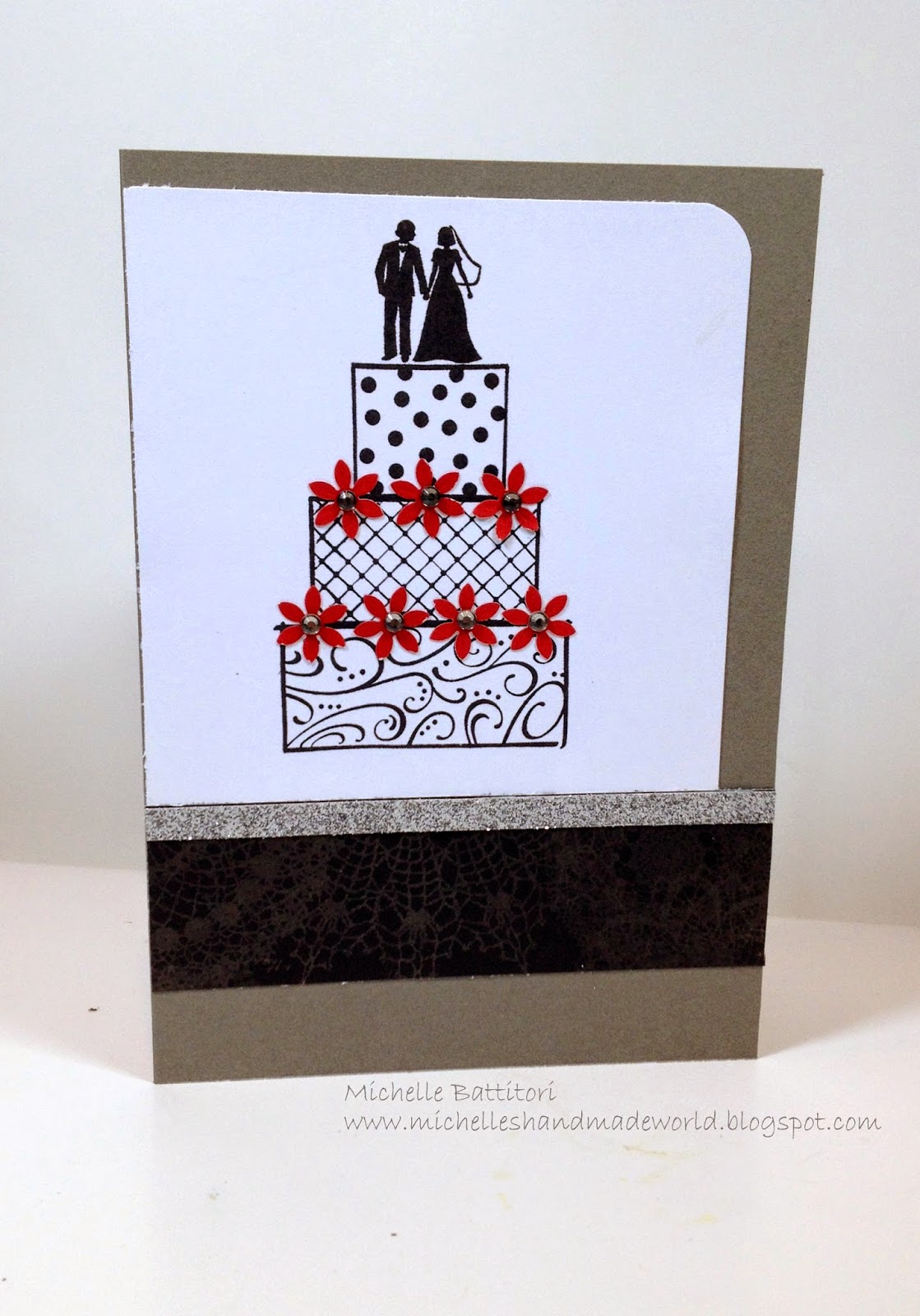 Michelle's Handmade World Black & White Wedding Card