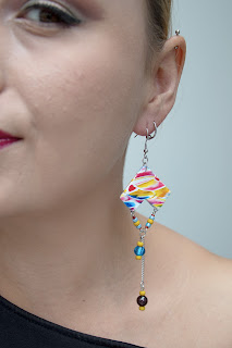 boucles oreilles reste canne mosaïque pâte polymère Stenna Bijoux