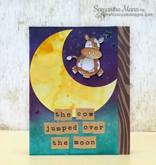 The Cow Jumped Over the Moon Card by Samantha Mann | Farmyard Friends Stamp set by Newton's Nook Designs!