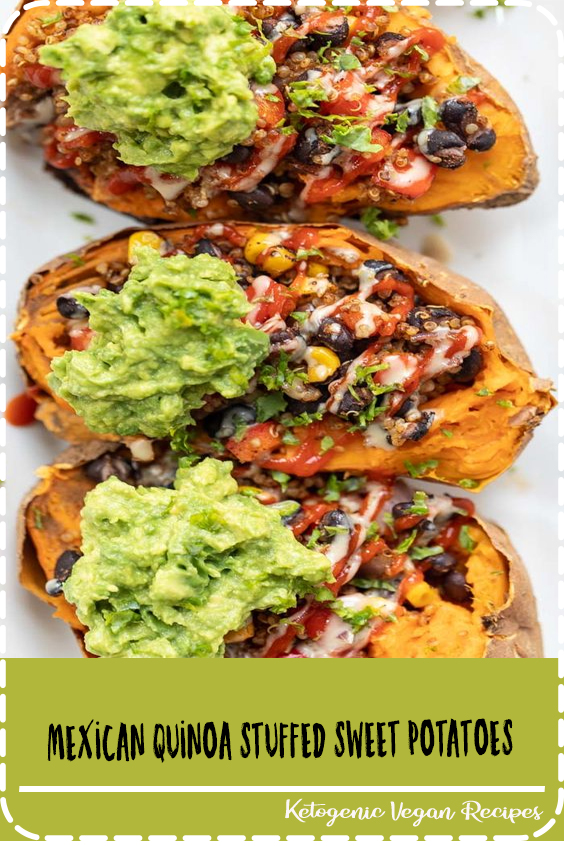 This recipe for Mexican Quinoa Stuffed Sweet Potatoes is an amazing way to pack in a ton of plant-based protein in a tasty, gluten-free and simple meal! This recipe for Mexican Quinoa Stuffed Sweet Potatoes is an amazing way to pack in a ton of plant-based protein in a tasty, gluten-free and simple meal!