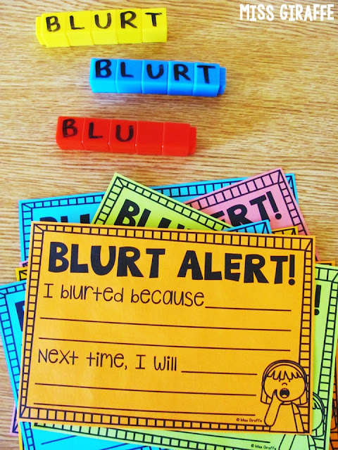 BLURT cubes classroom management trick to get a chatty class to be quiet.. your kids will LOVE this behavior management strategy!