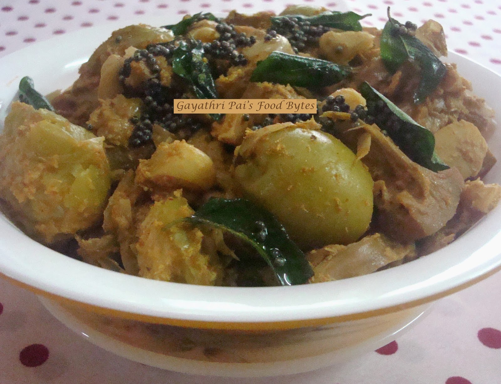 Kadgi Chakko With Ambado / Raw Jackfruit Dry Masala With Hog Plum.