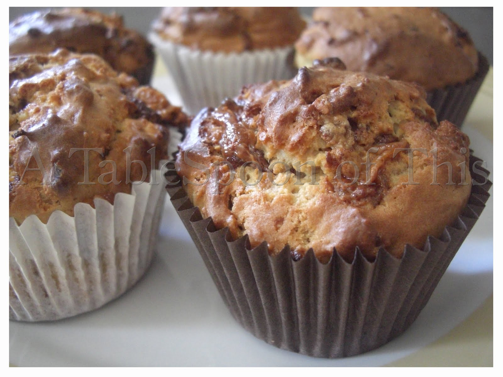 A TableSpoon Of This: Peanut butter and Snickers muffins