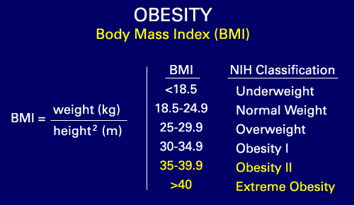 Underweight Normal Overweight Chart