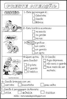 Tirinha Atividade com tirinha
