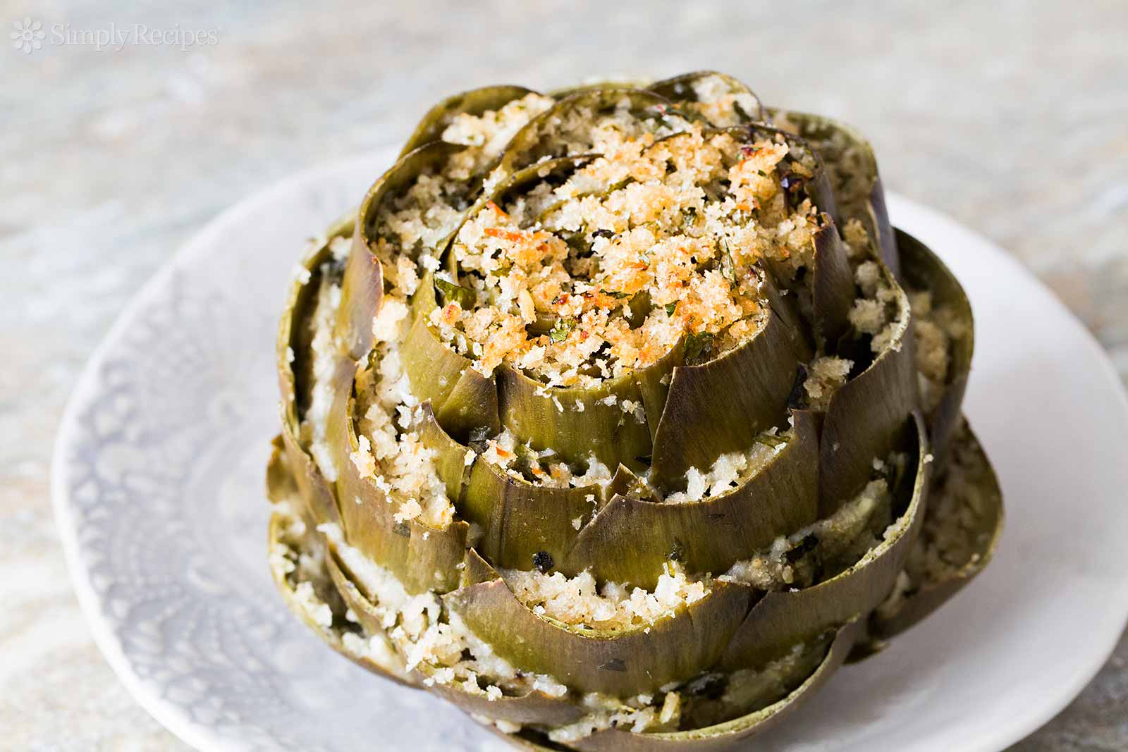 Stuffed globe artichokes