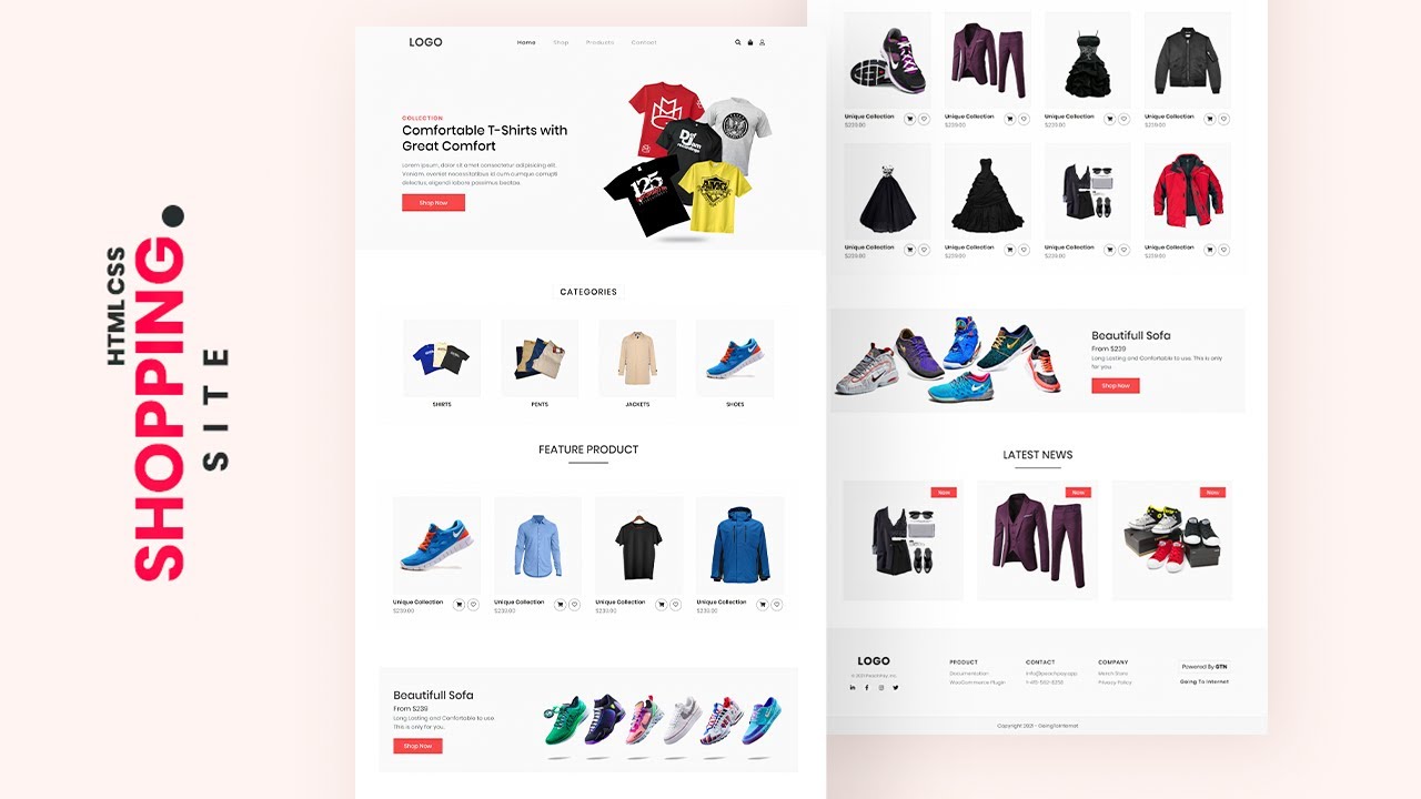 How To Create Shopping site Only Using HTML And CSS