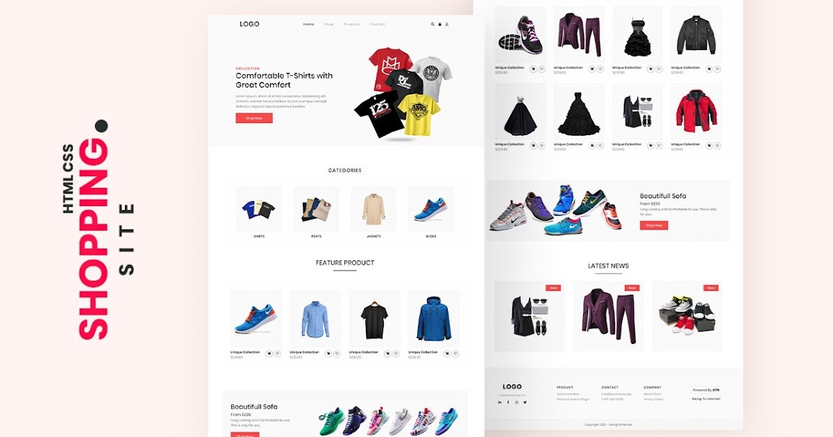 How To Create Shopping site Only Using HTML And CSS