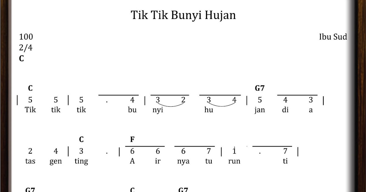 Not Angka Tik Tik Bunyi Hujan SEKITAR MUSIK