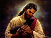 Jesus abraçando o cordeiro