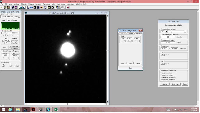 Using AIP4WIN to analyze photos of Jupiter's moons (Source: Palmia Observatory)