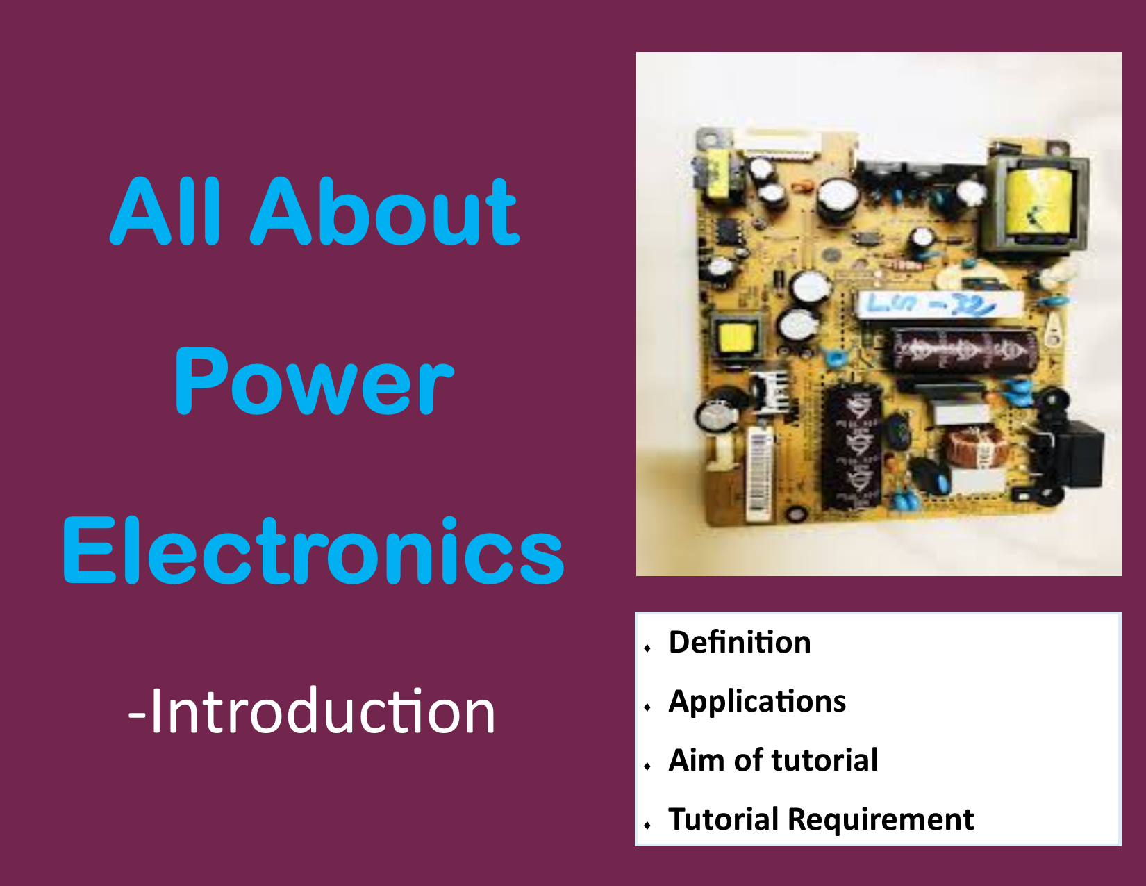 All about Power Electronics Introduction The Science Core