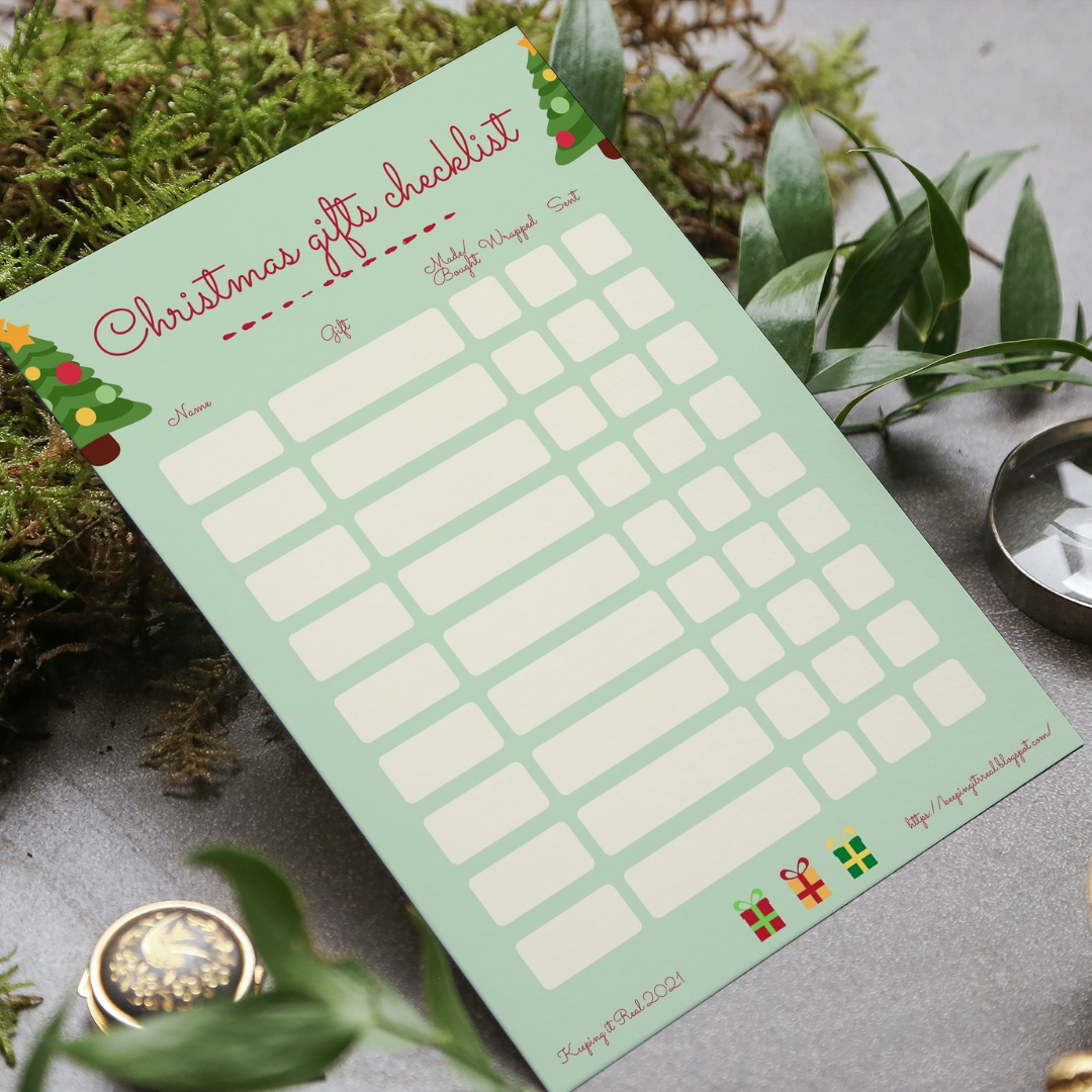 Christmas gifts checklist free printable Keeping it Real