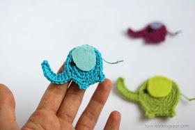 Elephants crochet appliques