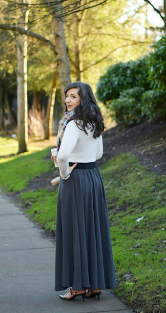 Maxi Skirt Work Outfit for Winter