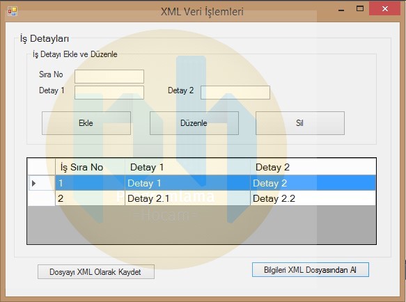 C# ile XML Veri Kaydetme, Düzenleme ve Silme İşlemleri