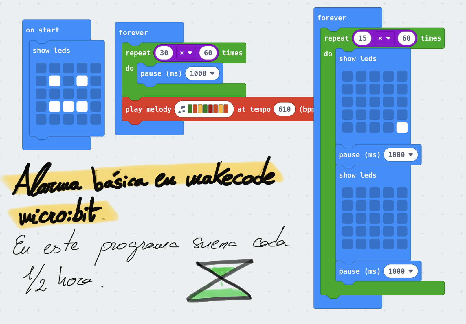 Alarma simple con make code microbit