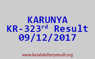 KARUNYA Lottery KR 323 Results 9-12-2017