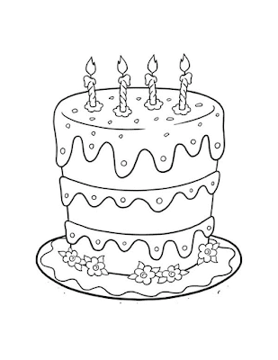 Ayo Mewarnai 20 Gambar Mewarnai Kue Ulang Tahun Untuk Anak PAUD Dan TK