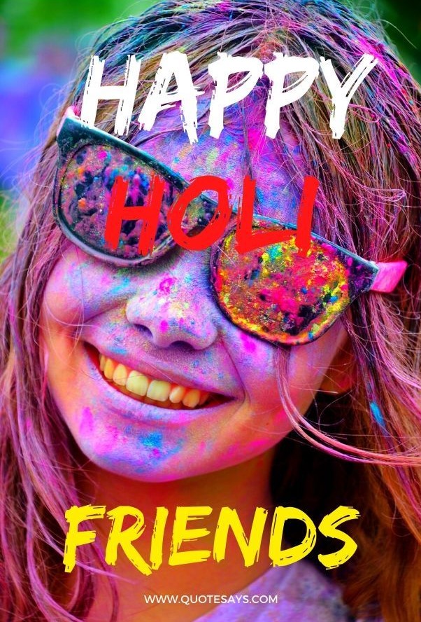 Happy Holi Image Happy Holi Colorful Girl with Wearing Glasses