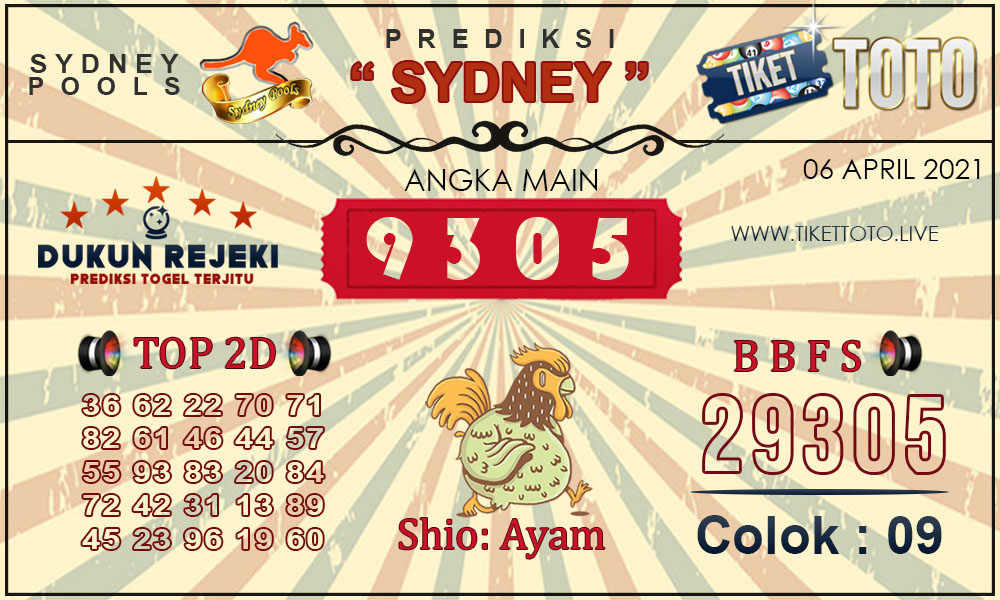 Prediksi Togel SYDNEY TIKETTOTO 06 APRIL 2021