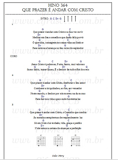 Hino 364 “Hinário 4” Cifra