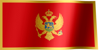 The waving flag of Montenegro (Animated GIF)