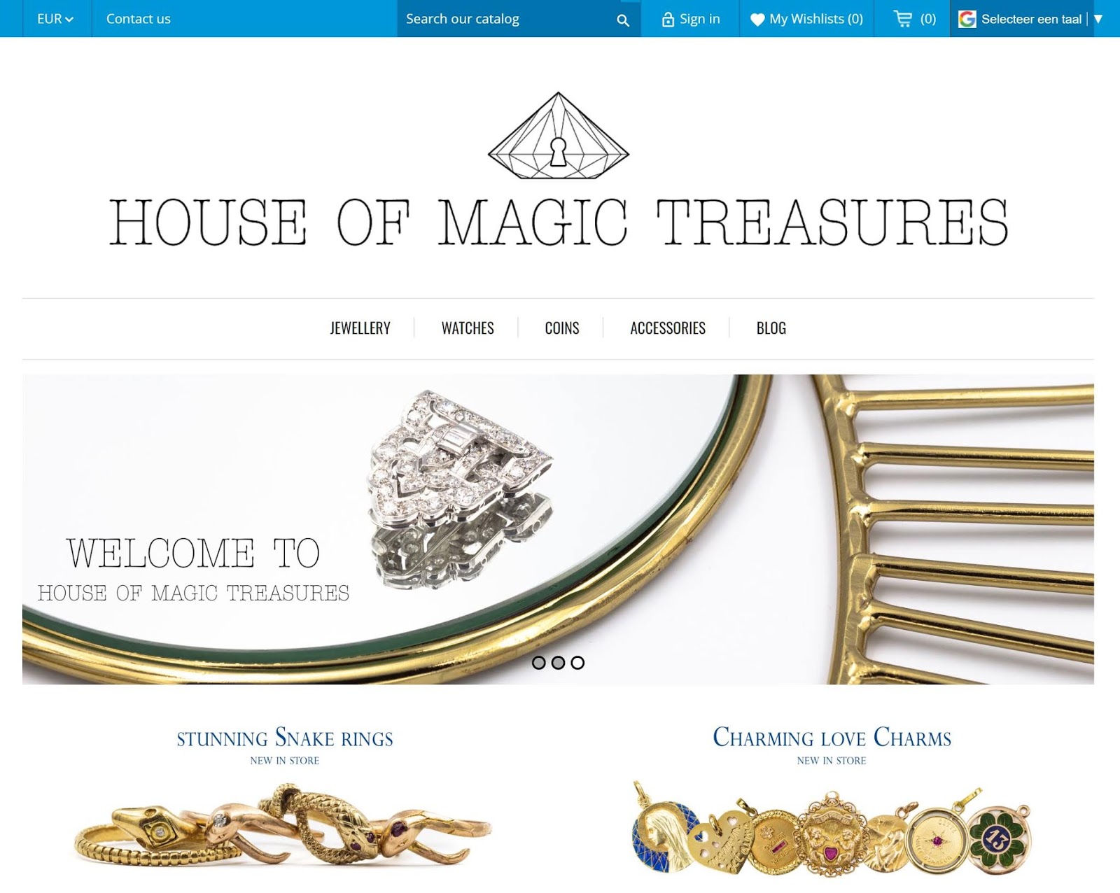 How can I search a product on the House of Magic Treasures