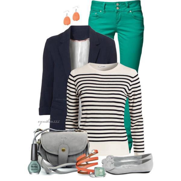 Striped shirt with green pant and accessories combination | Combination ...