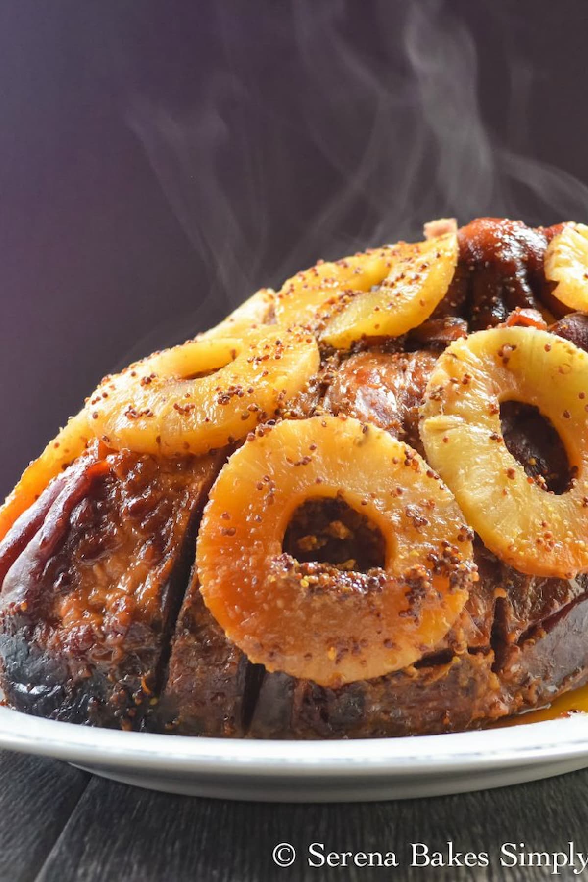 Slow Cooker Pineapple Honey Mustard Baked Ham Serena Bakes Simply