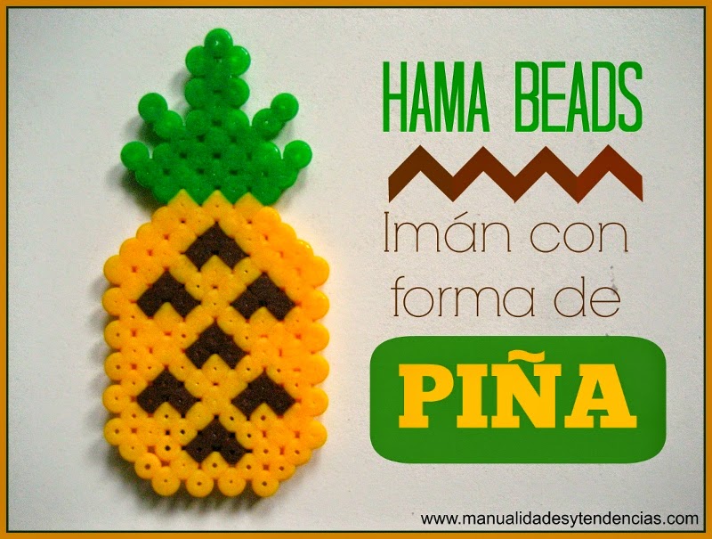 Plantilla de imán con forma de piña de Hama beads o pyssla