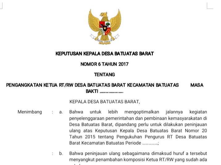 Contoh Sk Pengangkatan Ketua Rt - Dunia Sosial