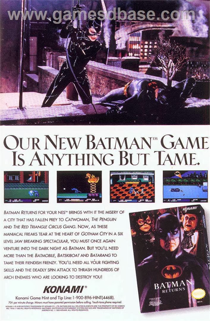 Life of a Gamer Nerd: Nerdicus NES Review #73 : Batman Returns