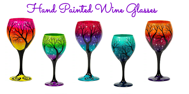 Hand Painted Wine Glass