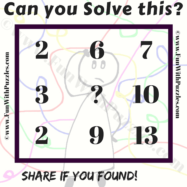 Can you solve this? 2 6 7, 3 ? 10, 2 9 13