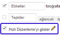 Blogger hızlı düzenleme