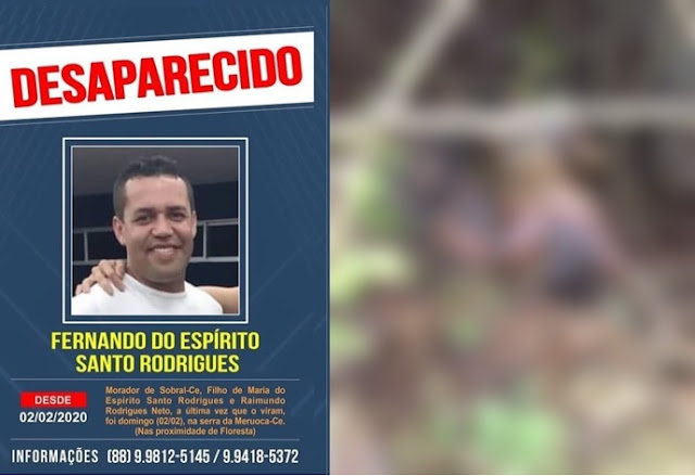 Resultado de imagem para Corpo do técnico de enfermagem que estava desaparecido há uma semana é achado em Meruoca