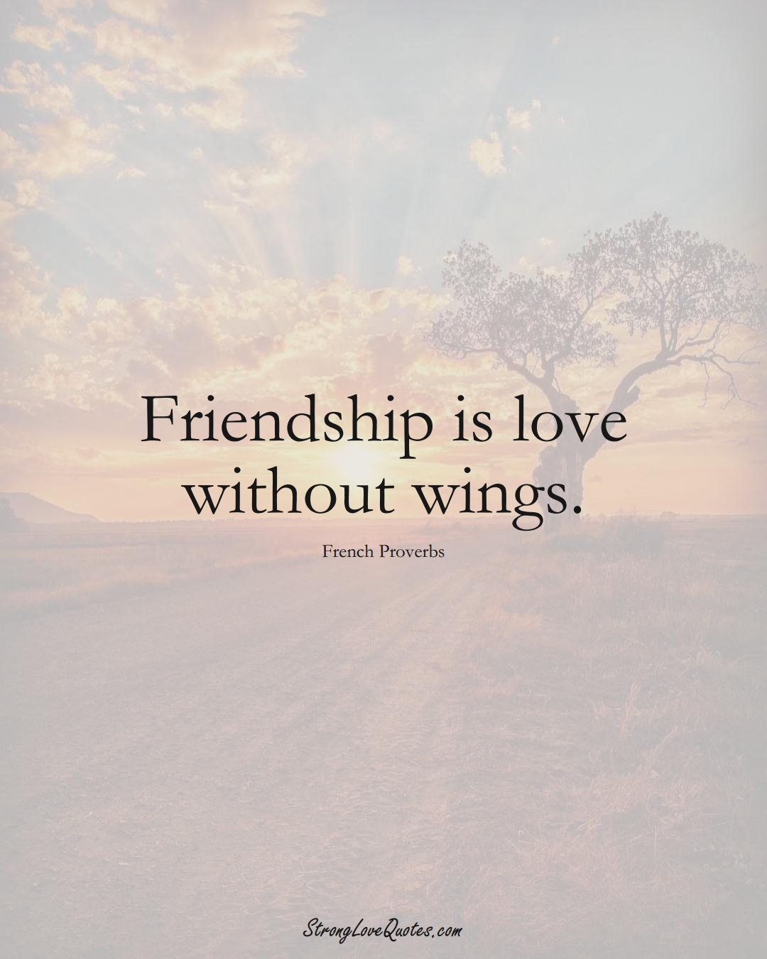 Friendship is love without wings. (French Sayings);  #EuropeanSayings