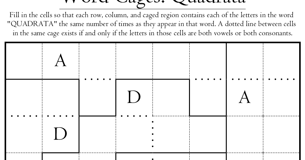 Word Cages Quadrata (Vowels or Consonants Edition)