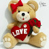 Molde Ursinho Love em Feltro
