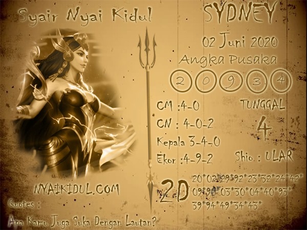SYAIR TOGEL SYDNEY SELASA 02 JUNI 2020
