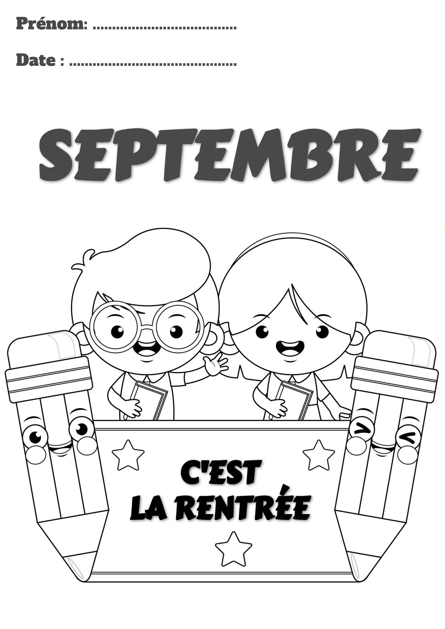 TÉLÉCHARGEZ GRATUITEMENT LE PDF - ENSEMBLE DE COLORIAGE POUR LA RENTRÉE
