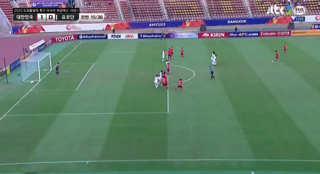 2020 AFC U-23 8강 대한민국 vs 요르단 골장면