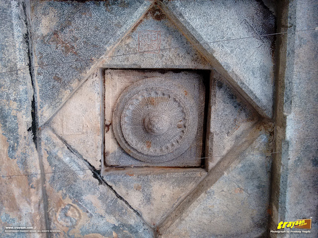 Carved granite ceiling in the front porch