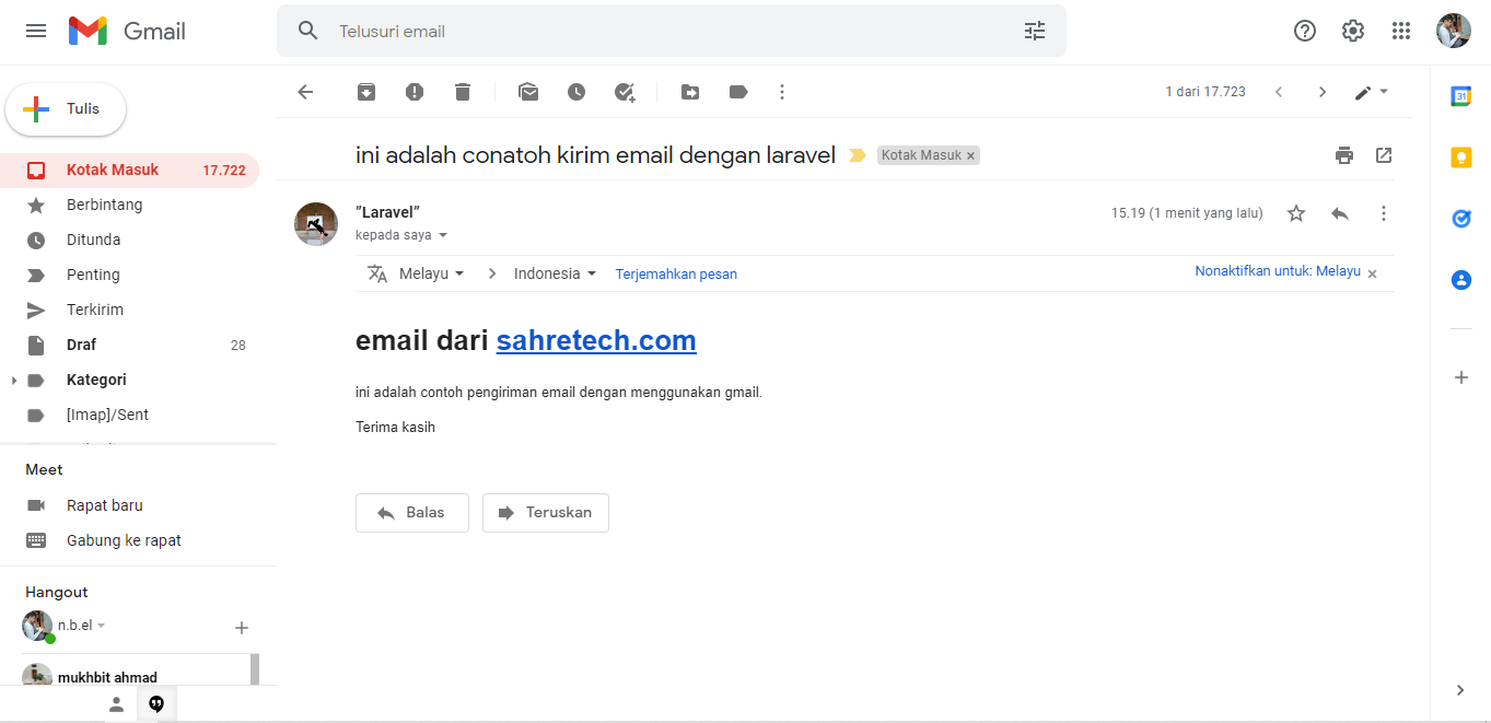 cara kirim email dengan gmail di laravel