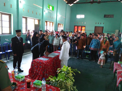 DANRAMIL 02/KARANGMALANG HADIRI PELANTIKAN PERANGKAT DESA