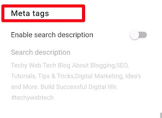 Enable Search Description In Blogger