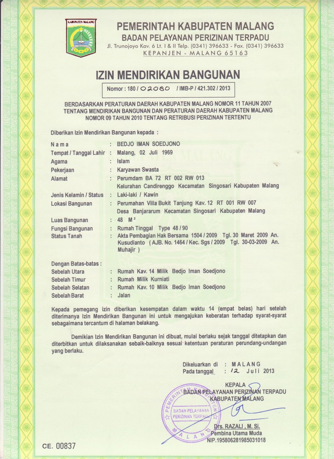Contoh surat imb izin mendirikan bangunan kumpulan surat penting riset